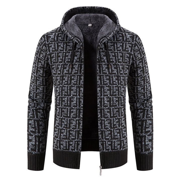 Men's High-Quality Pullover with Modern Pattern and Chic Hoodie Style