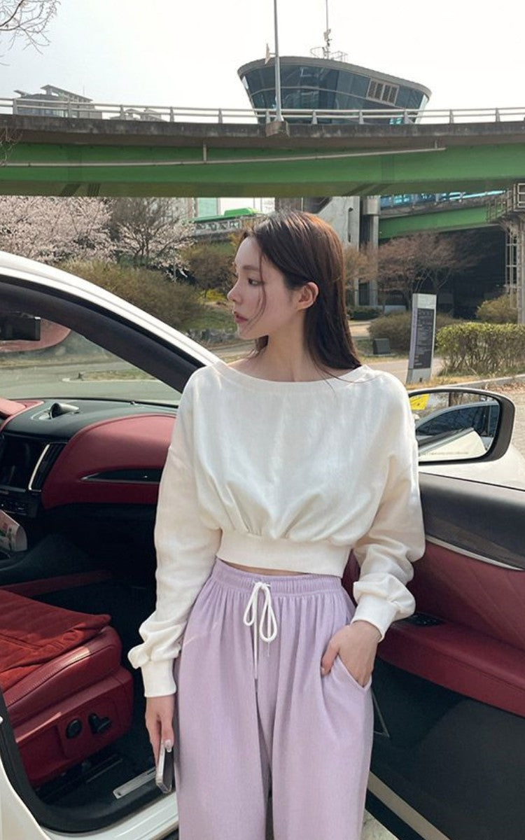 Pull court décontracté pour femmes avec taille élastique Chic & Stil