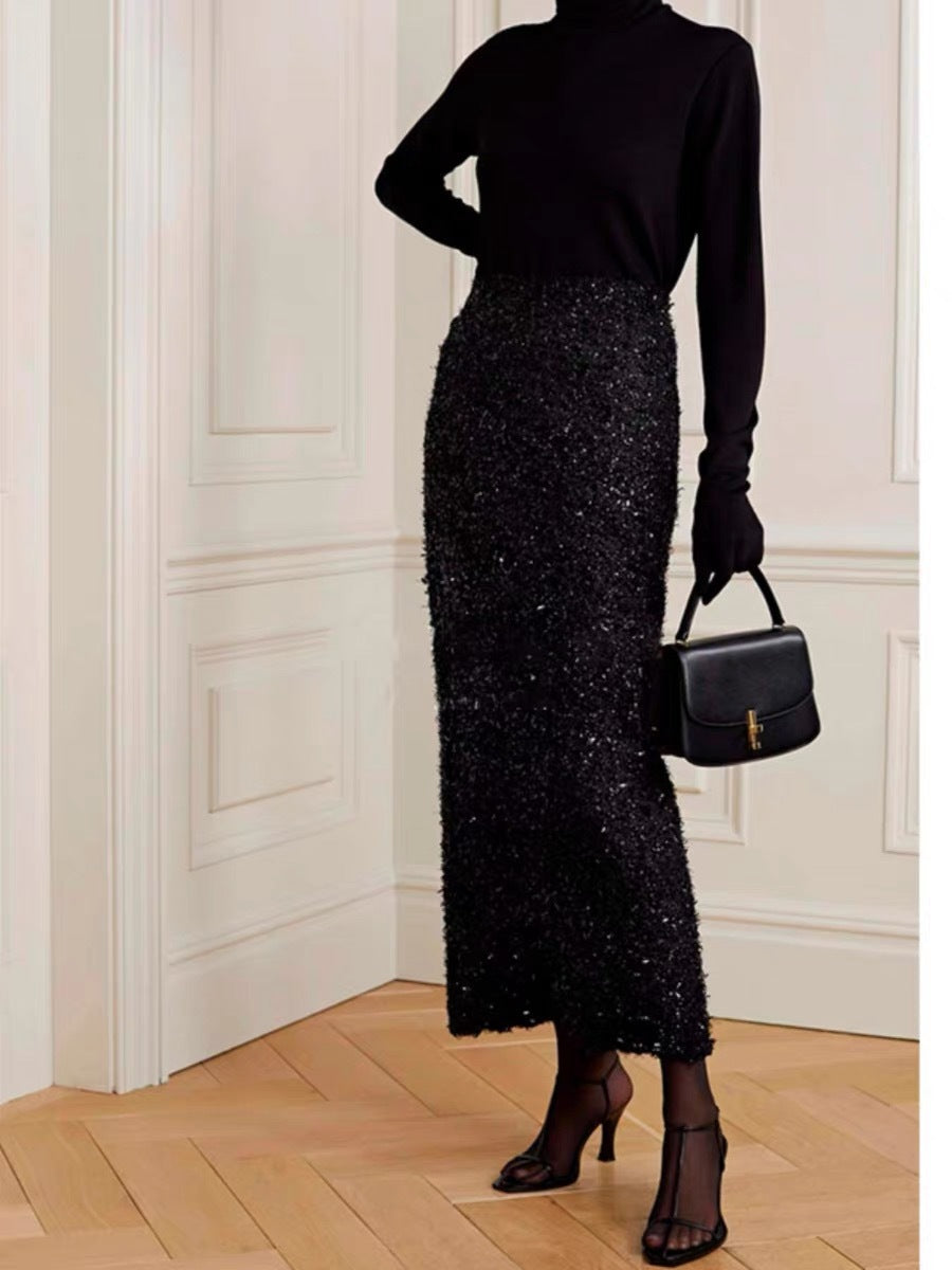Jupe Maxi Brillante pour Femmes avec Taille Haute Chic & Stil
