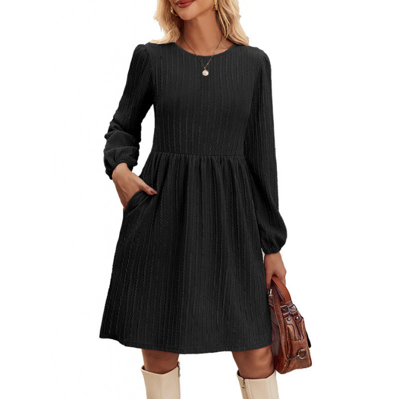 Lune London Long Sleeve Casual Pleated Dress for Women