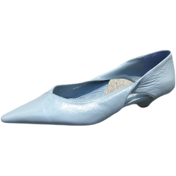 Women Refined Lace Ballet Flats with Smooth Leather Surface Lune London