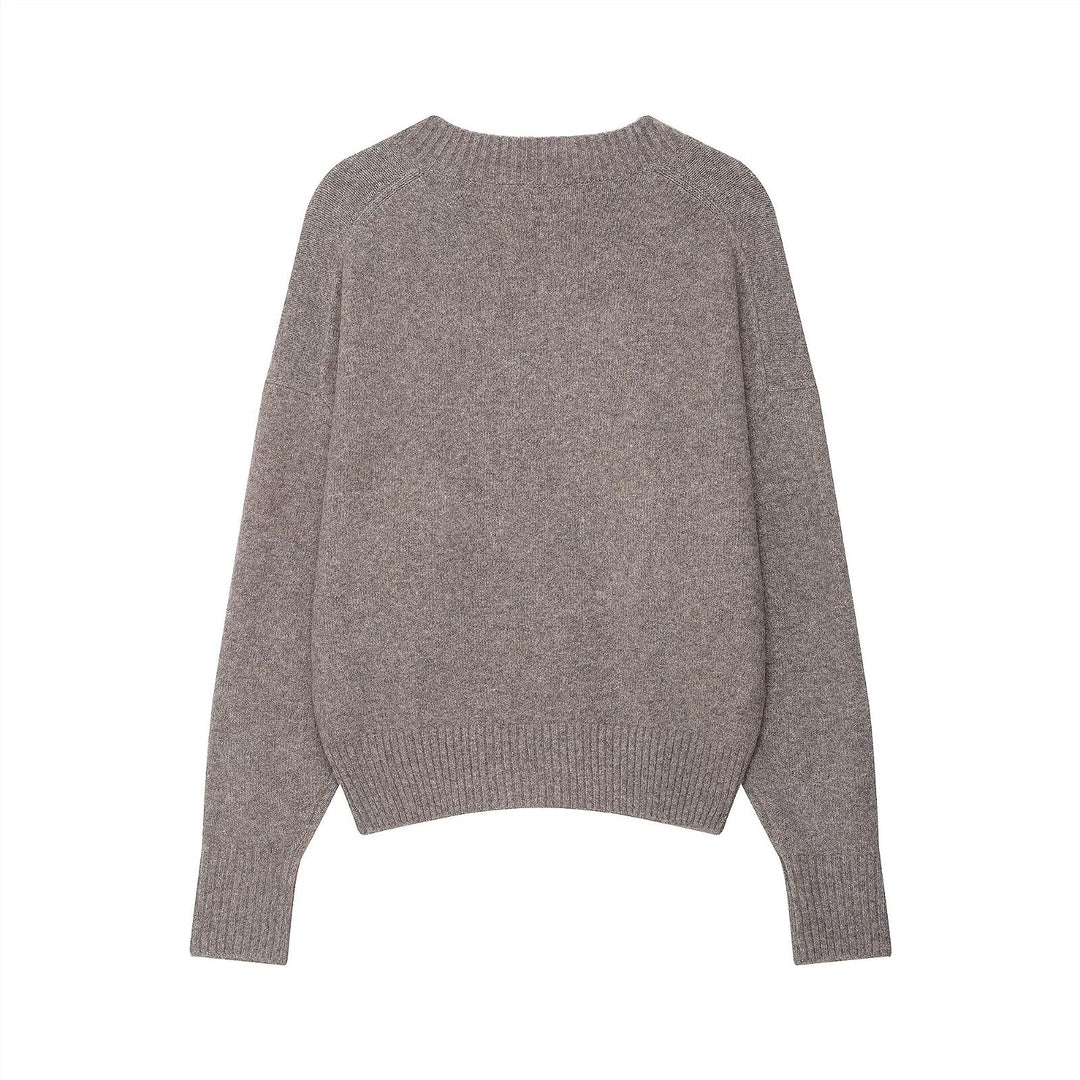 Ladies Cozy V Neck Sweater in high quality merino wool Lune London