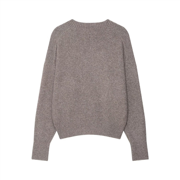 Ladies Cozy V Neck Sweater in high quality merino wool Lune London