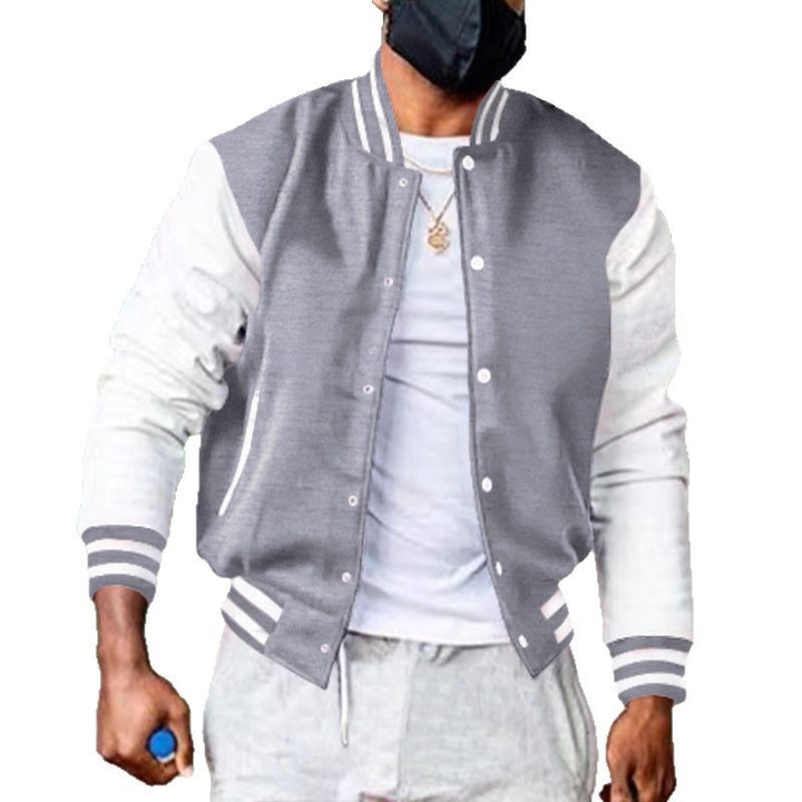 Men's Varsity Jacket with Contrast Sleeves and Side Pockets Lune London