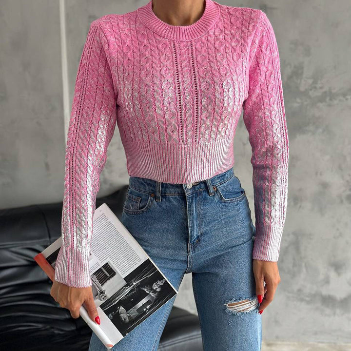 Elegant women's sweater knitted with shimmering details and a trendy structure Lune London