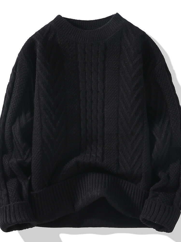 Lune London | Men's chunky knit sweater with cable pattern and casual fit
