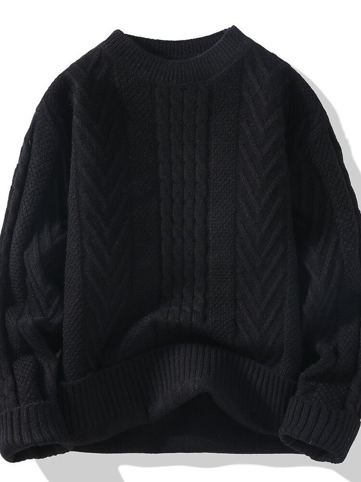 Lune London | Men's chunky knit sweater with cable pattern and casual fit