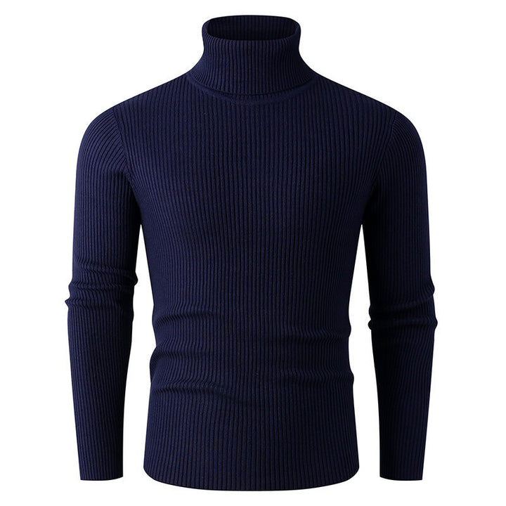 Elegant turtleneck sweater for men in structured knitted material Lune London