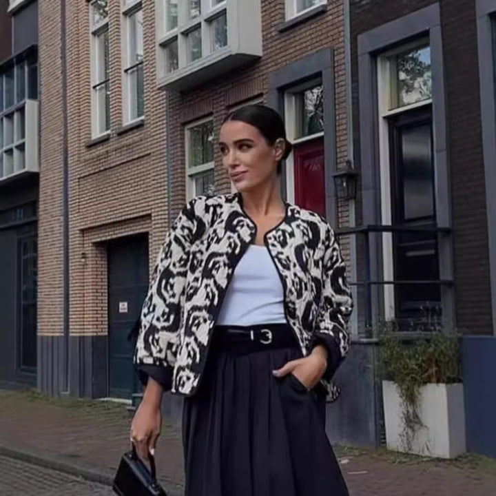 Ladies Trendy Chic Animal Print Padded Clothing