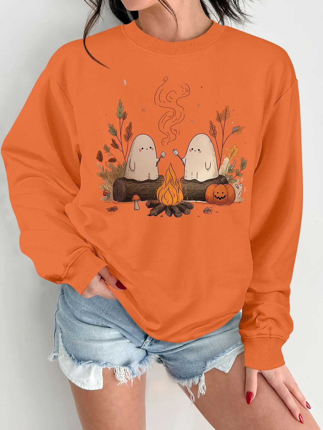 Sweat-shirt pour femmes avec motif effrayant ludique et coupe confortable Chic & Stil