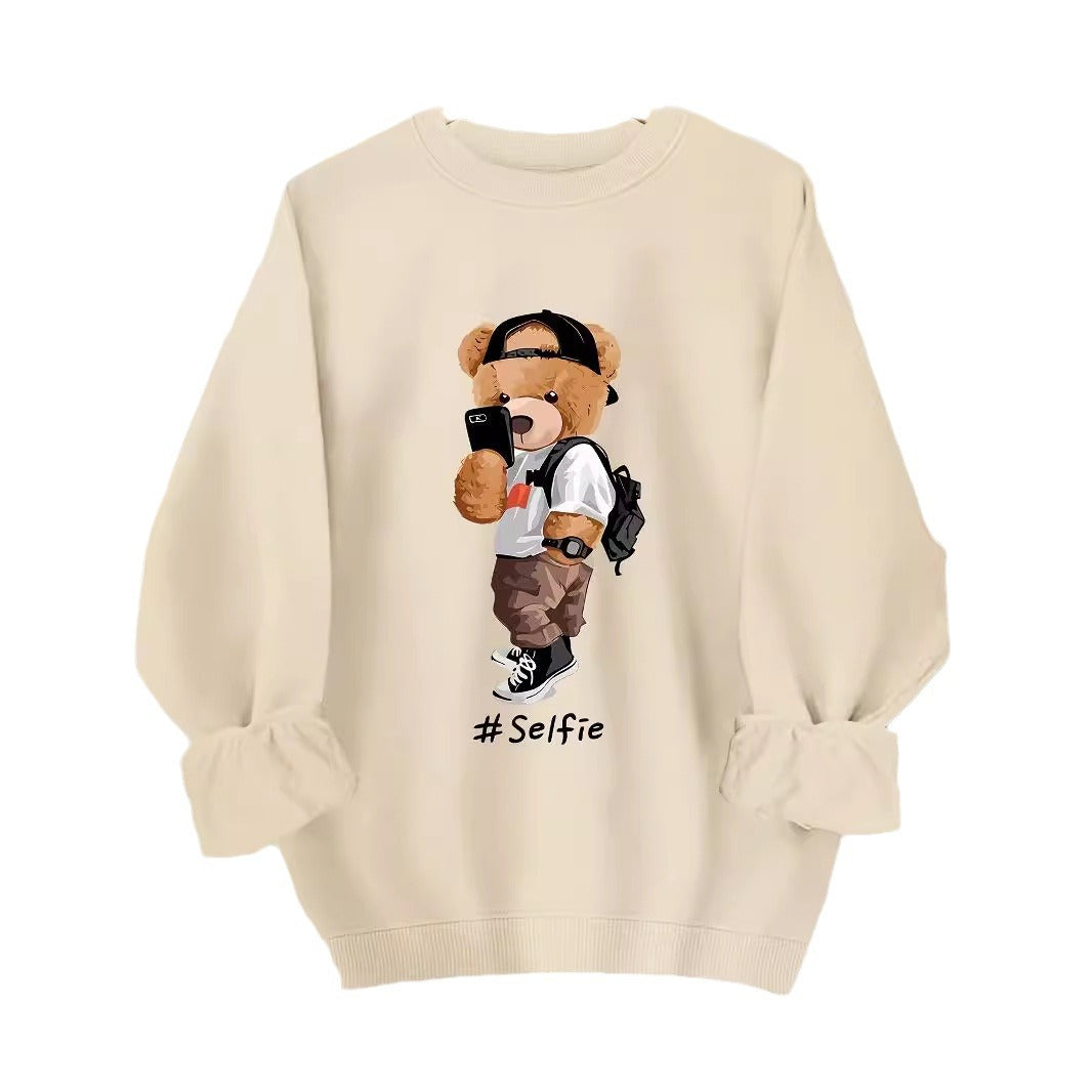 Sweatshirt pour femmes avec design artistique d'ours et coupe décontractée Chic & Stil