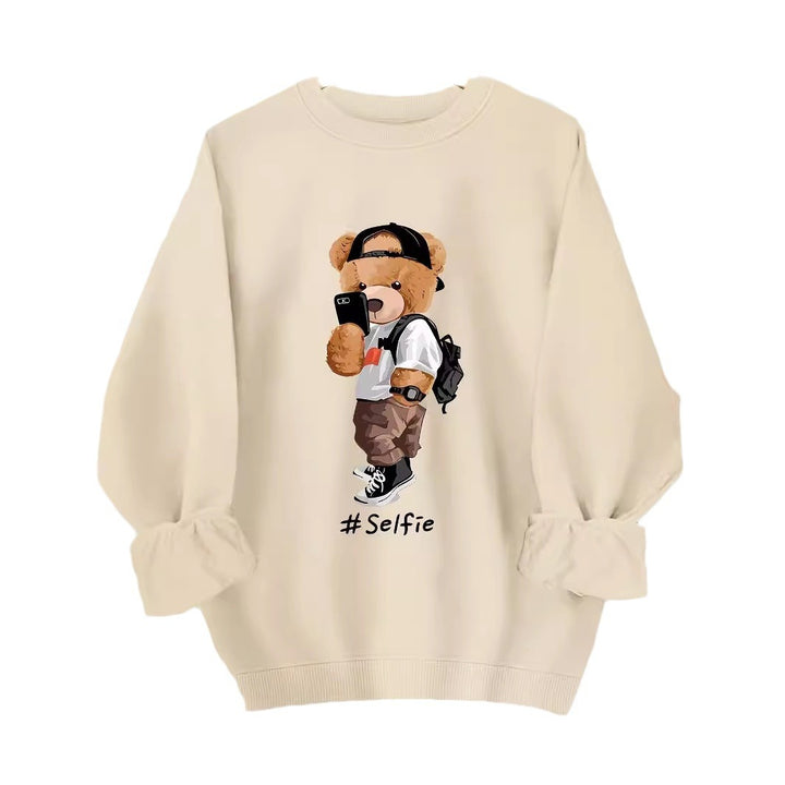 Sweatshirt pour femmes avec design artistique d'ours et coupe décontractée Chic & Stil