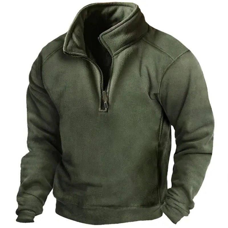 Men's Fleece Sweater with Stand-up Collar Lune London