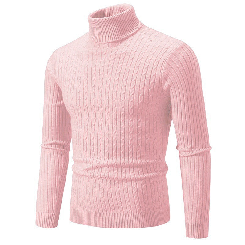 Women's knitted sweater with high collar and ribbed pattern Lune London