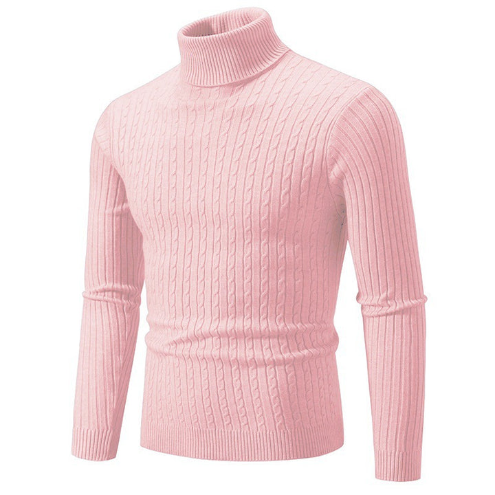 Women's knitted sweater with high collar and ribbed pattern Lune London