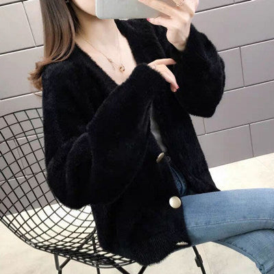 Ladies plush pullover with stylish button details Lune London