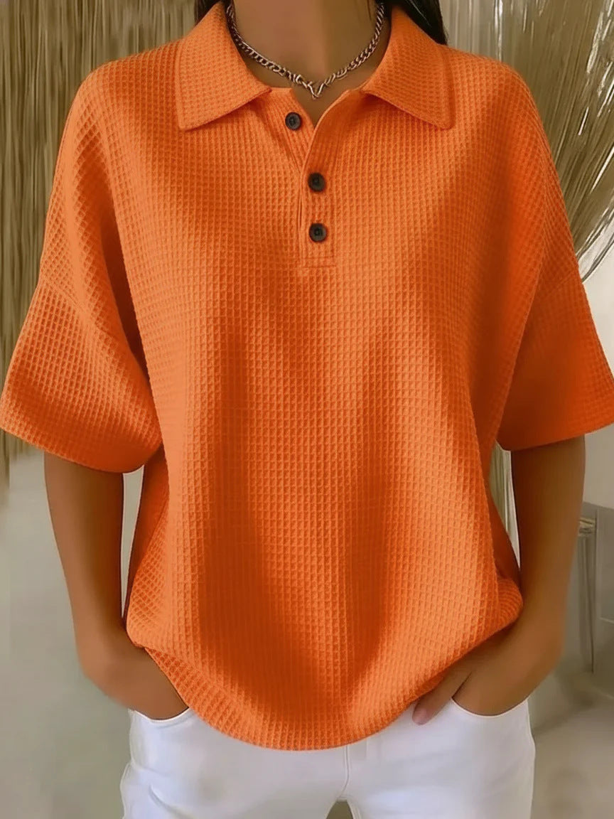 Ladies sporty polo shirt made of waffle piqué Lune London