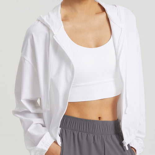 Sports hoodie for women with a generous cut and combination of breathable materials Lune London