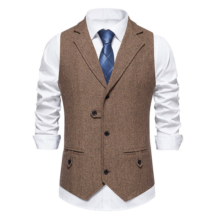 Elegant suit vest for men with herringbone design and modern cut Lune London