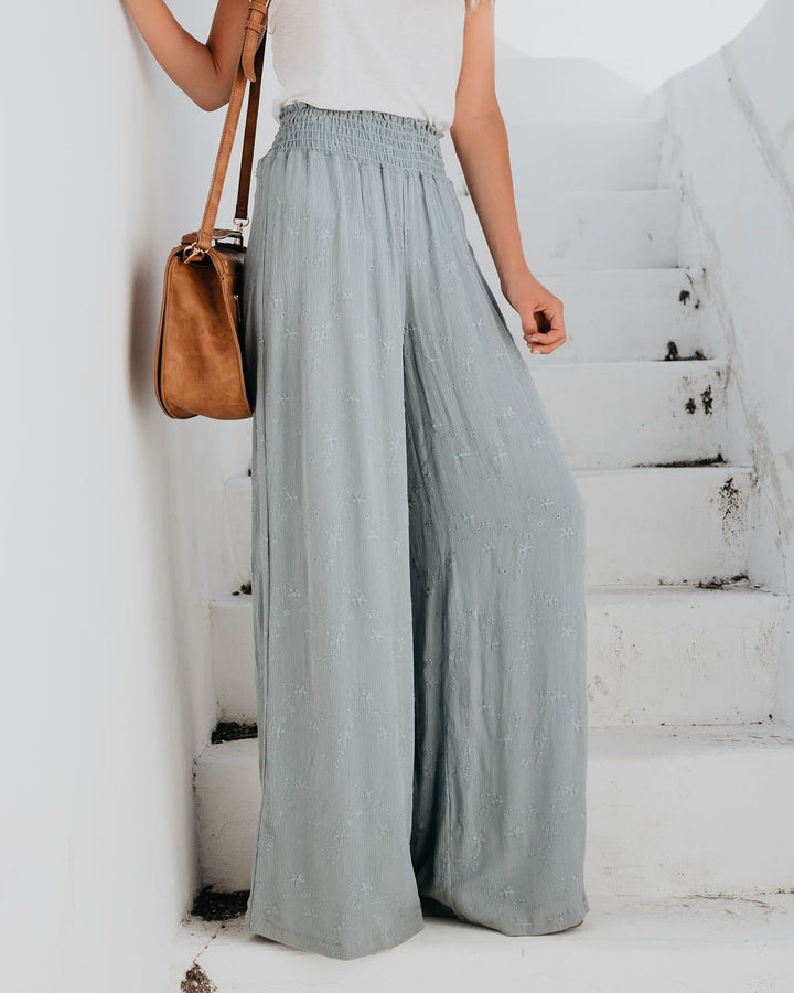 Lune London Floral Print Wide Leg Trousers for Women