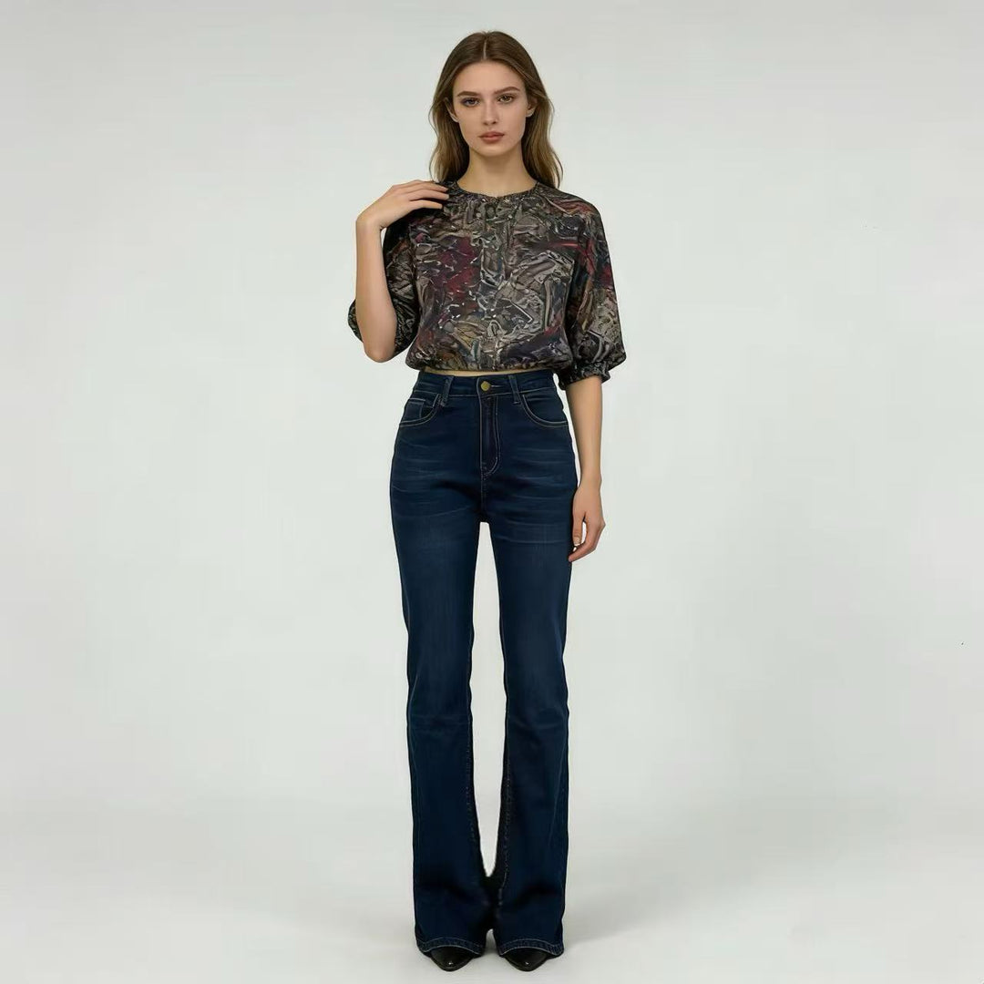 Ladies high-waisted bootcut jeans in elegant design Lune London