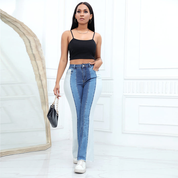 High-waisted bootcut jeans for women with two different washes Lune London