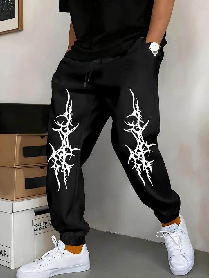 Men's Relaxed Fit Jogging Pants with Eye-Catching Graphic Design Chic & Stil