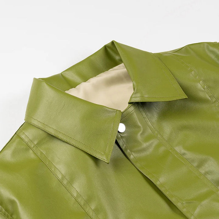 Women's faux leather jacket with practical pockets and modern cut Lune London