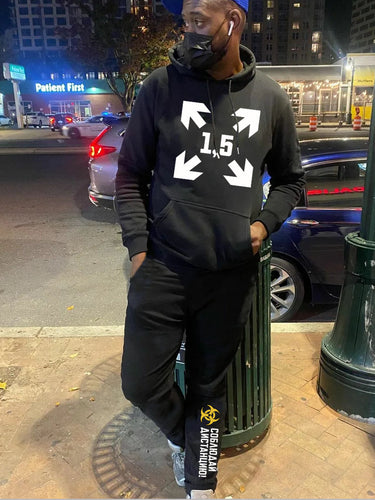 Men's hoodie and jogger pants set with trendy Lune London print