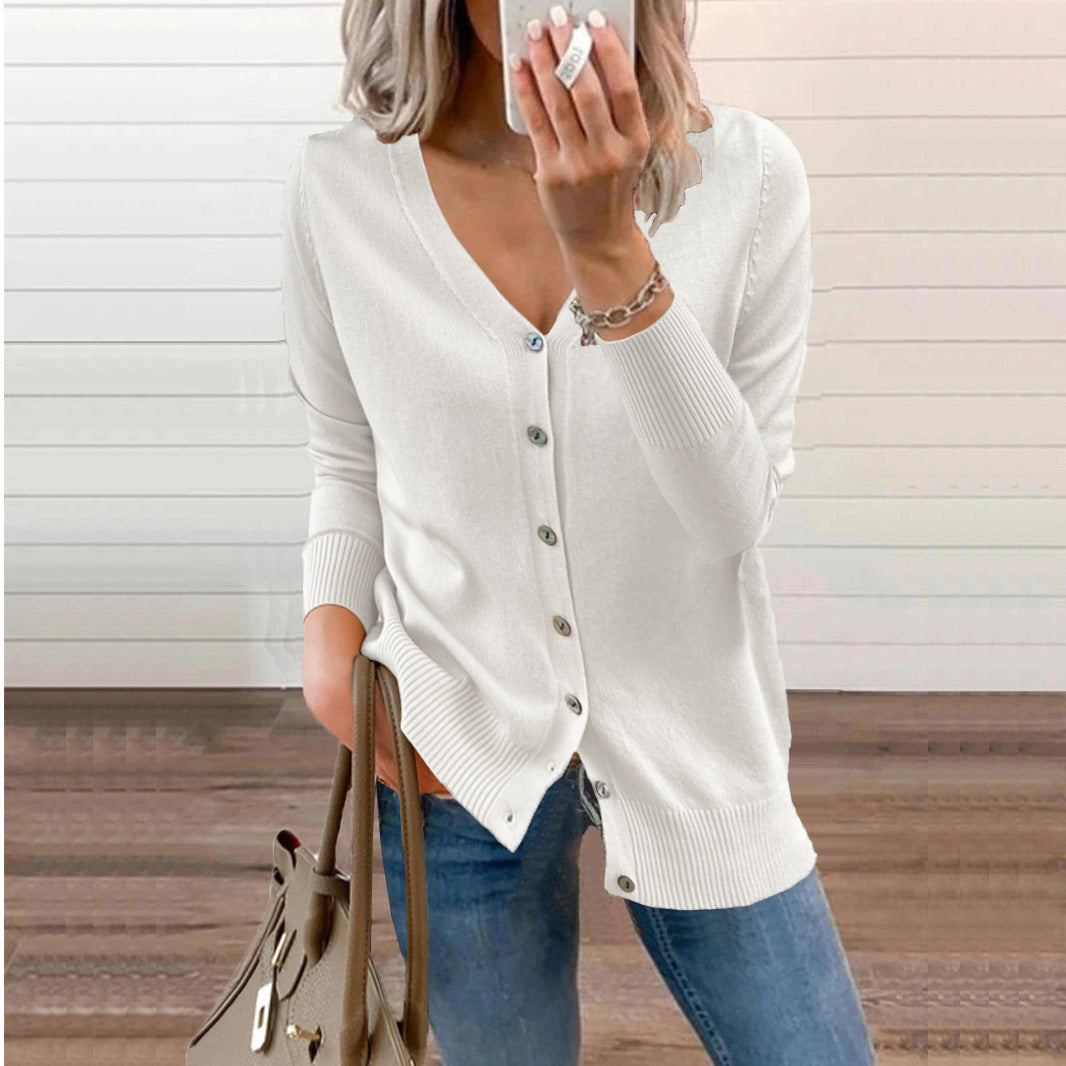 Ladies V-neck vest with button detail Lune London