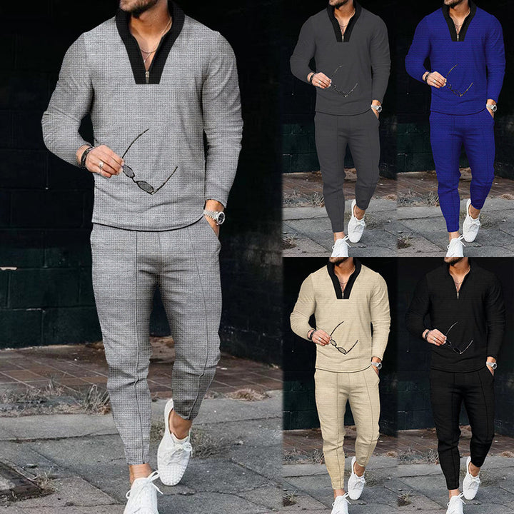 Men Elegant Casual Set with Structured Top and Matching Pants Lune London