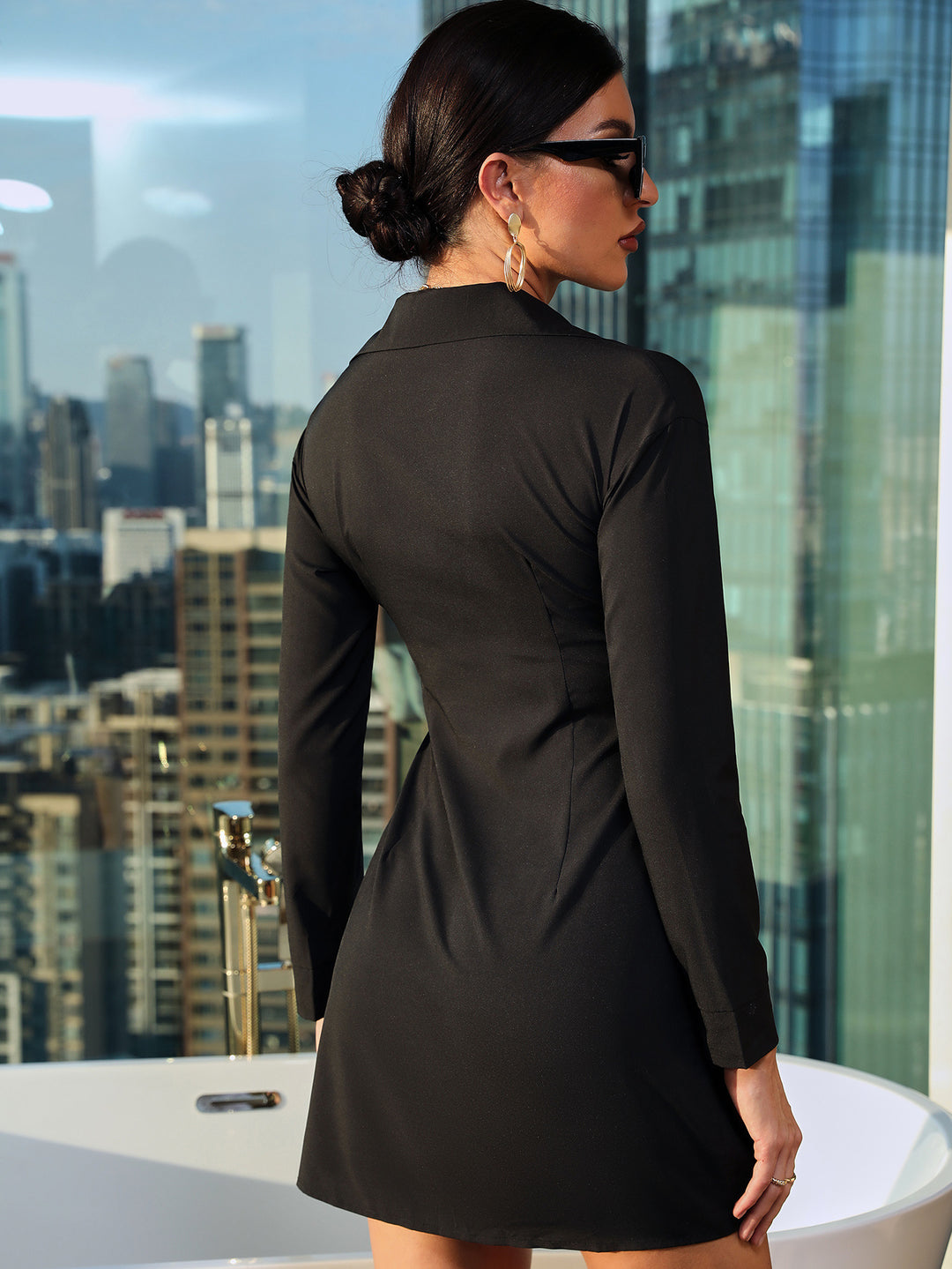 Shirt dress for women with stylish belt at the waist and practical button details Lune London
