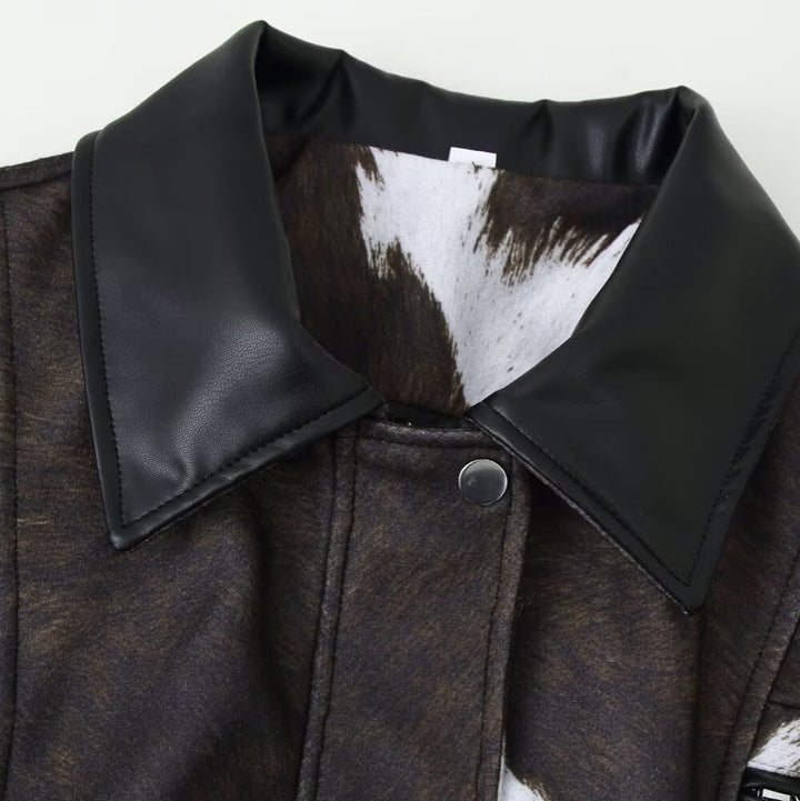 Veste en faux cuir pour femmes avec design d'animal exotique Chic & Stil