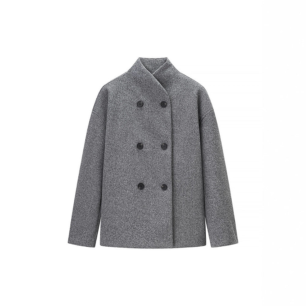 Ladies elegant wrap jacket with double row of buttons Lune London