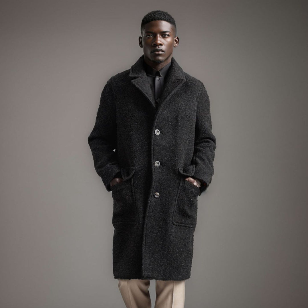 Classic Fit Wool Coat for Men Lune London