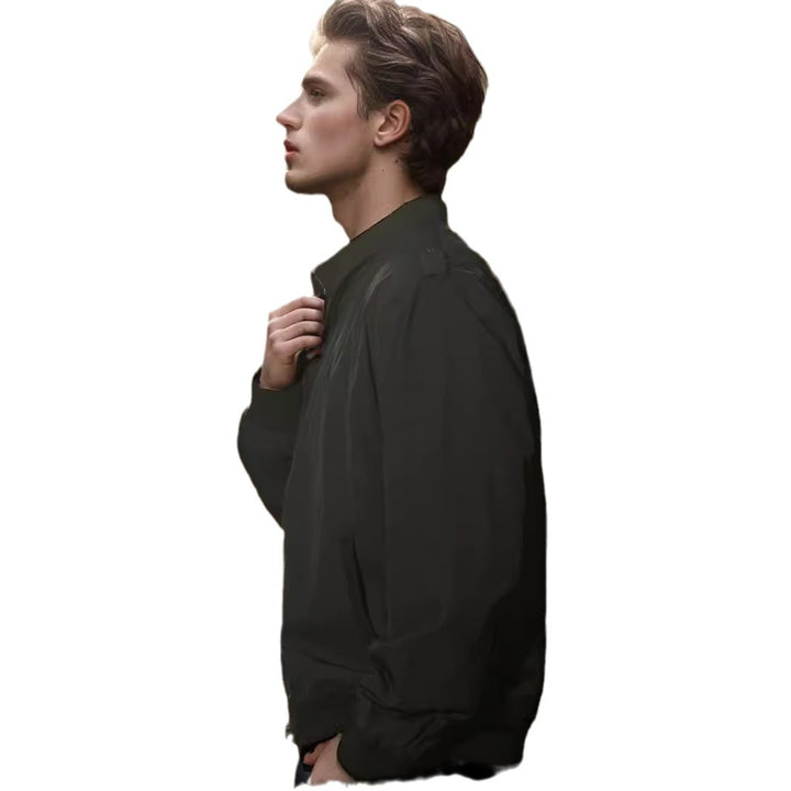 Lightweight transition jacket for men with high collar and side pockets Lune London