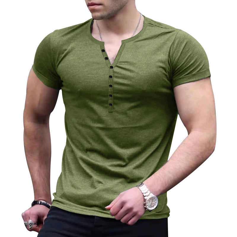 Men's Leisure Short Sleeve Henley T-shirt Lune London