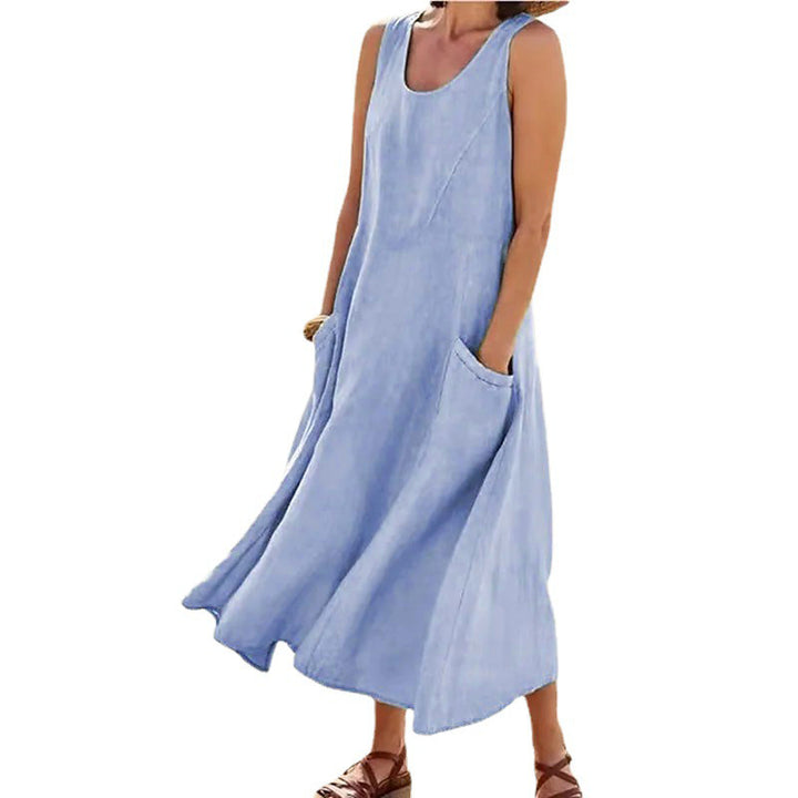 Robe maxi pour femmes avec des poches pratiques et une silhouette ample Chic & Stil