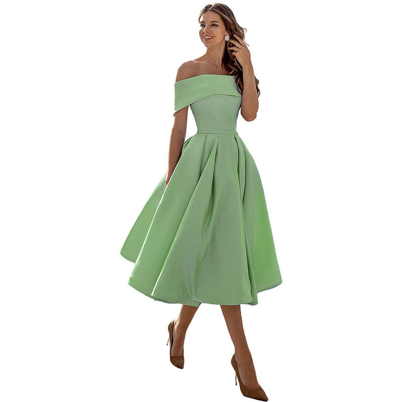 Lune London | Casual Fashion Satin Cocktail Dress Strapless