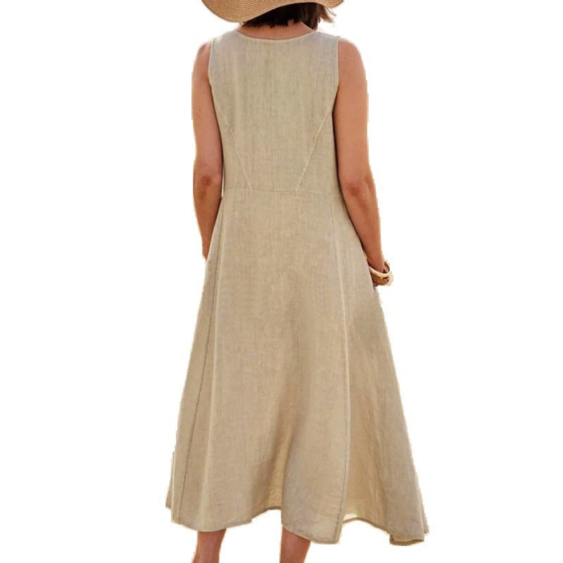 Robe maxi pour femmes avec des poches pratiques et une silhouette ample Chic & Stil