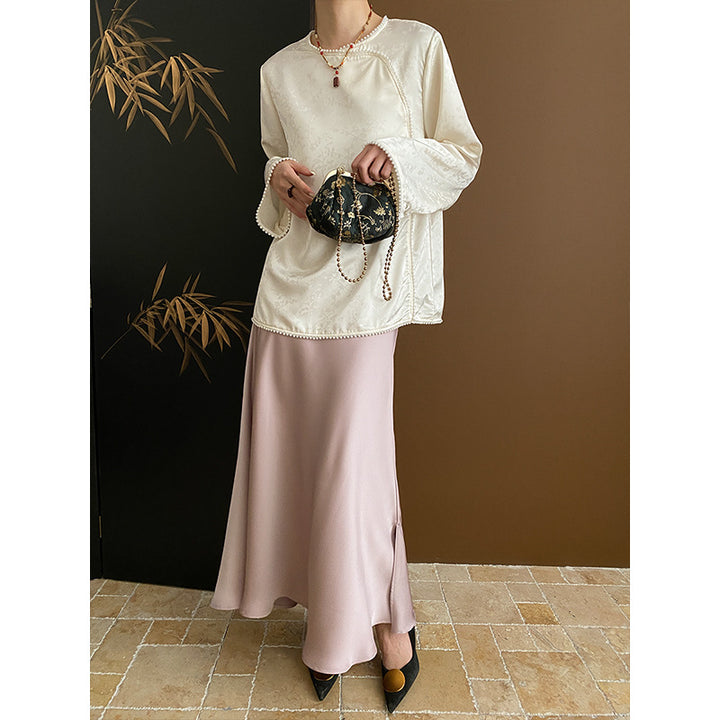Women's Elegant Top with Loose Fit and Bead Details Chic & Stil