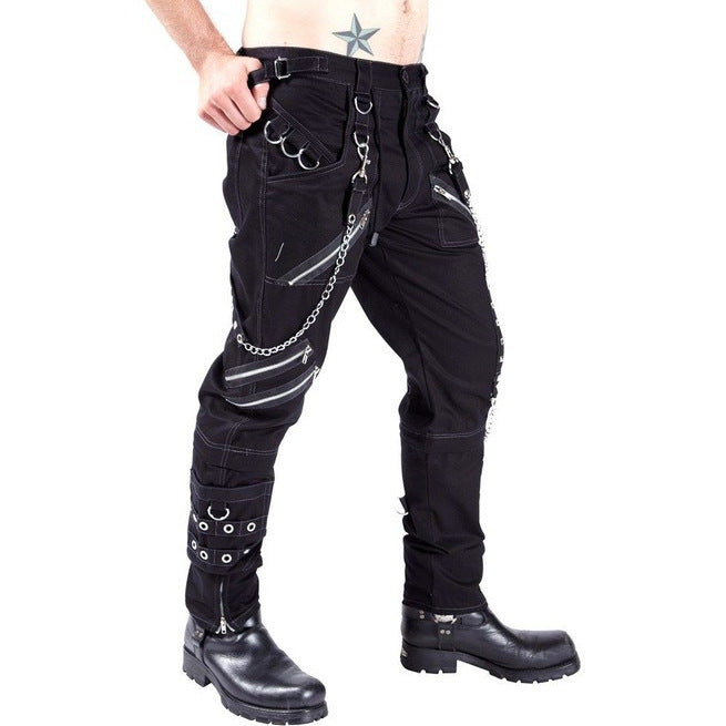 Men's cargo pants with chain details and practical pockets Lune London