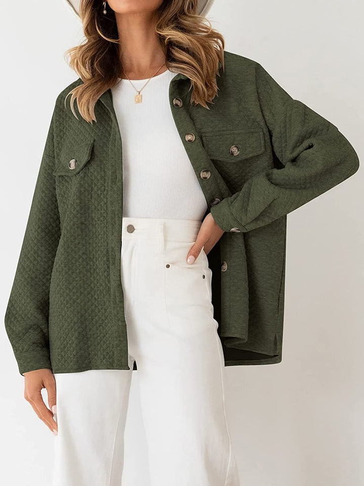 Quilted jacket for women with button placket and pockets Lune London
