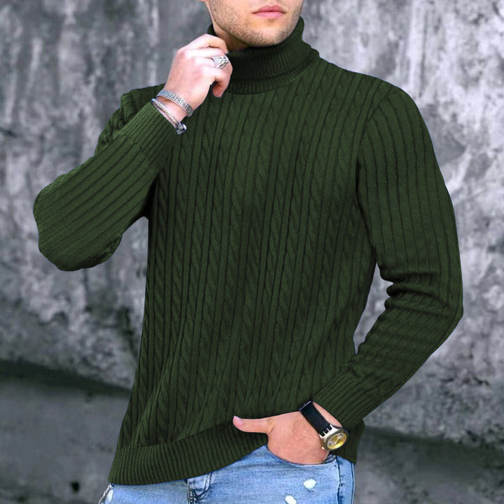 Modern turtleneck sweater for men with textured design Lune London