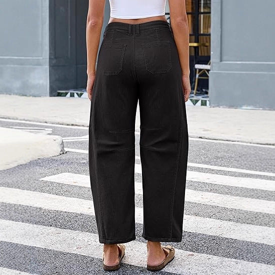 Jeans larges pour femmes avec taille haute et poches pratiques Chic & Stil