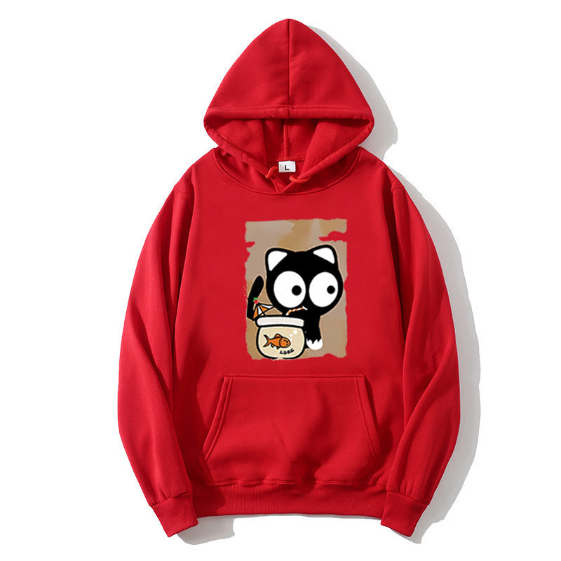 Women's hooded sweatshirt with cute cat design Chic & Stil