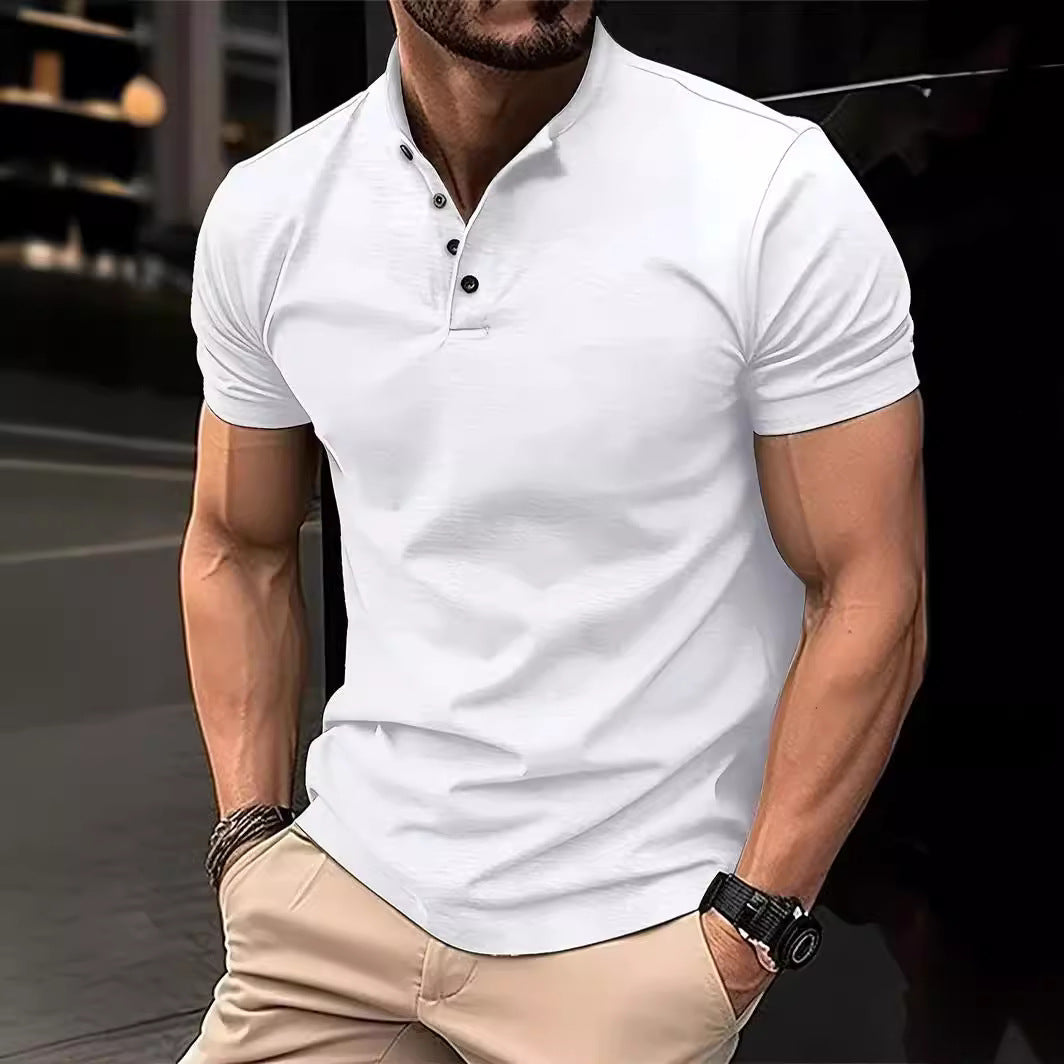 Men's Leisure Short Sleeve Henley Polo Lune London