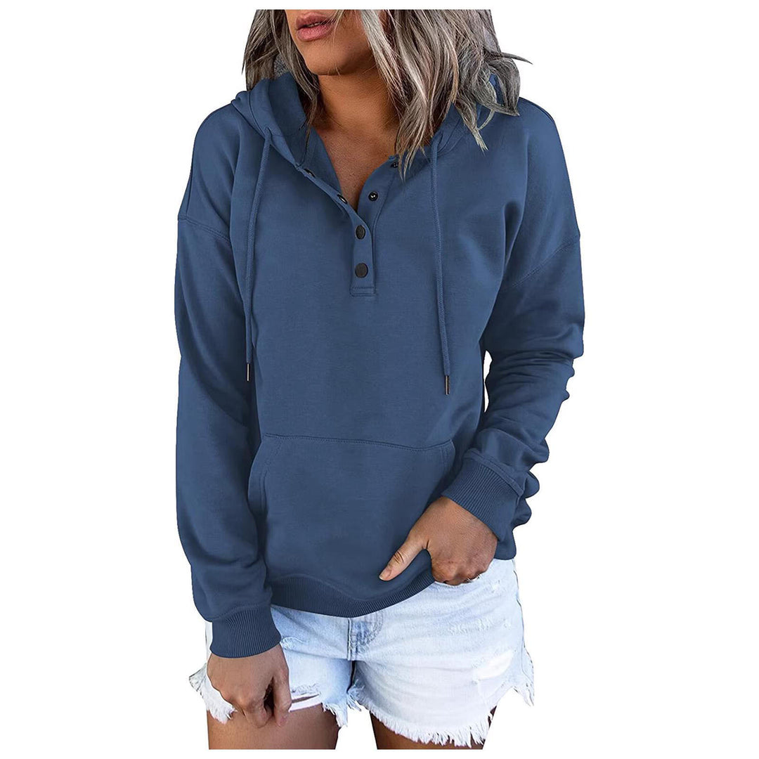 Sporty hoodie for women with button placket and relaxed fit Lune London