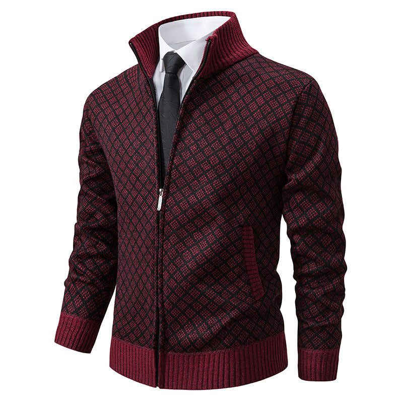 High collar knitted jacket with elegant design for men Lune London