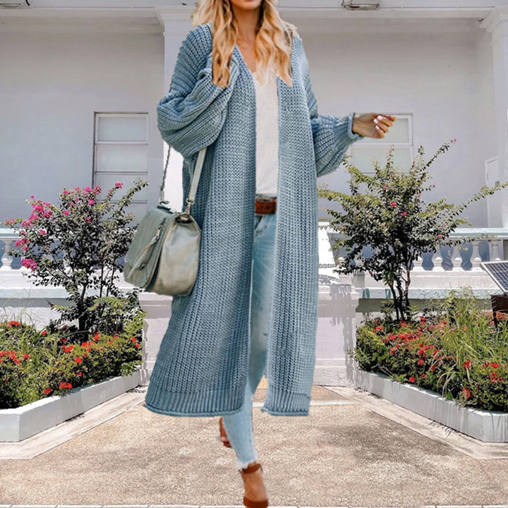 Women’s knit coat with open design and voluminous sleeves Lune London